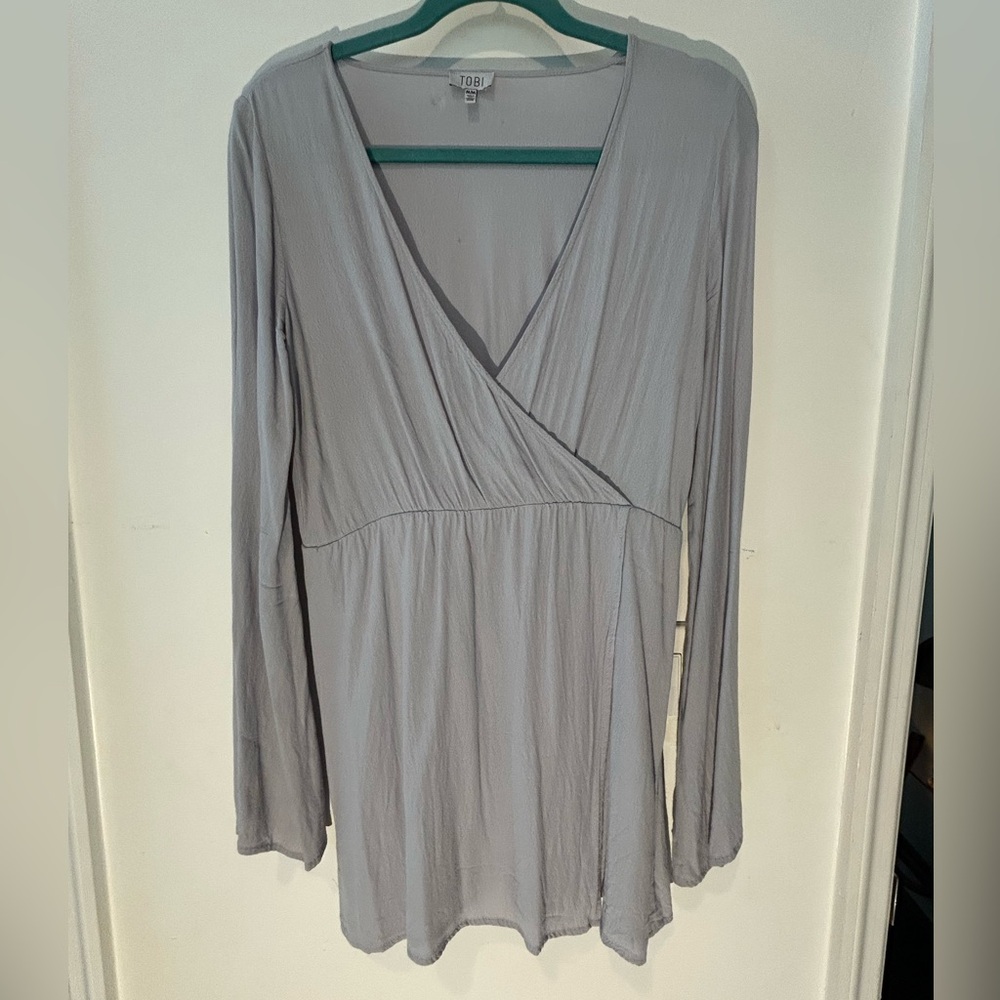 Tobi Light Lilac Wrap Blouse